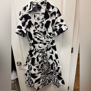Women’s Lane Bryant Size 20 Black & White Floral Printed Dress